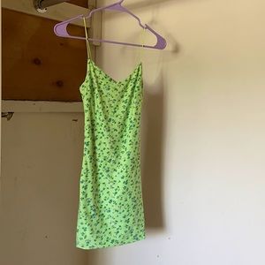 Green floral skin tight dress